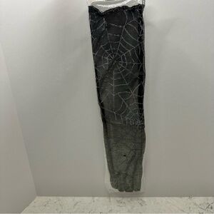 VTG Black and Silver Spider Web Gloves 20.5" Long Fun World Halloween Costume